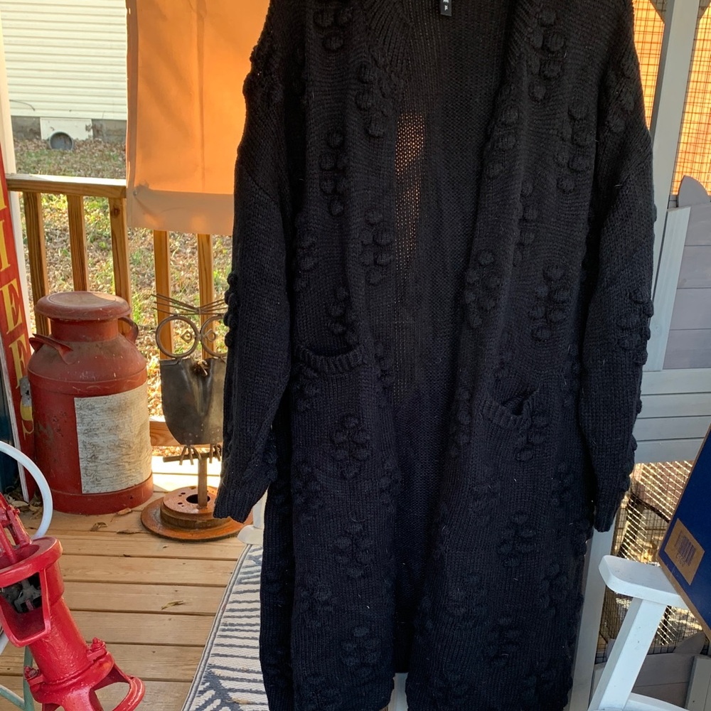 STYLEWE Black Textured Women's Cardigan